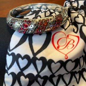 Brighton Crystal Voyage , Red Swarovski Crystal hinged bracelet.